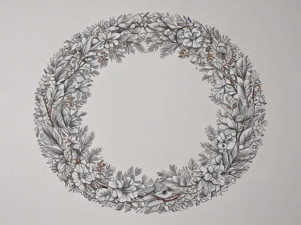 wreath drawing