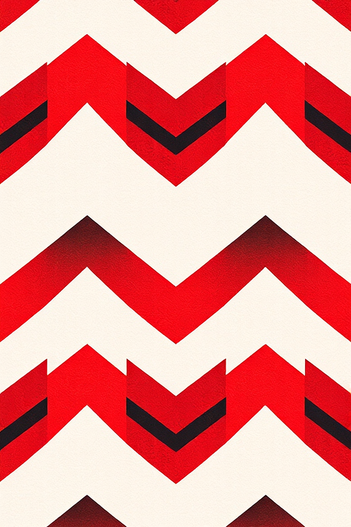 create a seamless chevron pattern with alternating red and black colors on a smooth background using a high-resolution camera, ISO 100, f/8 aperture, 50mm lens, natural lighting, top-down view, digital format for enhanced clarity and detail