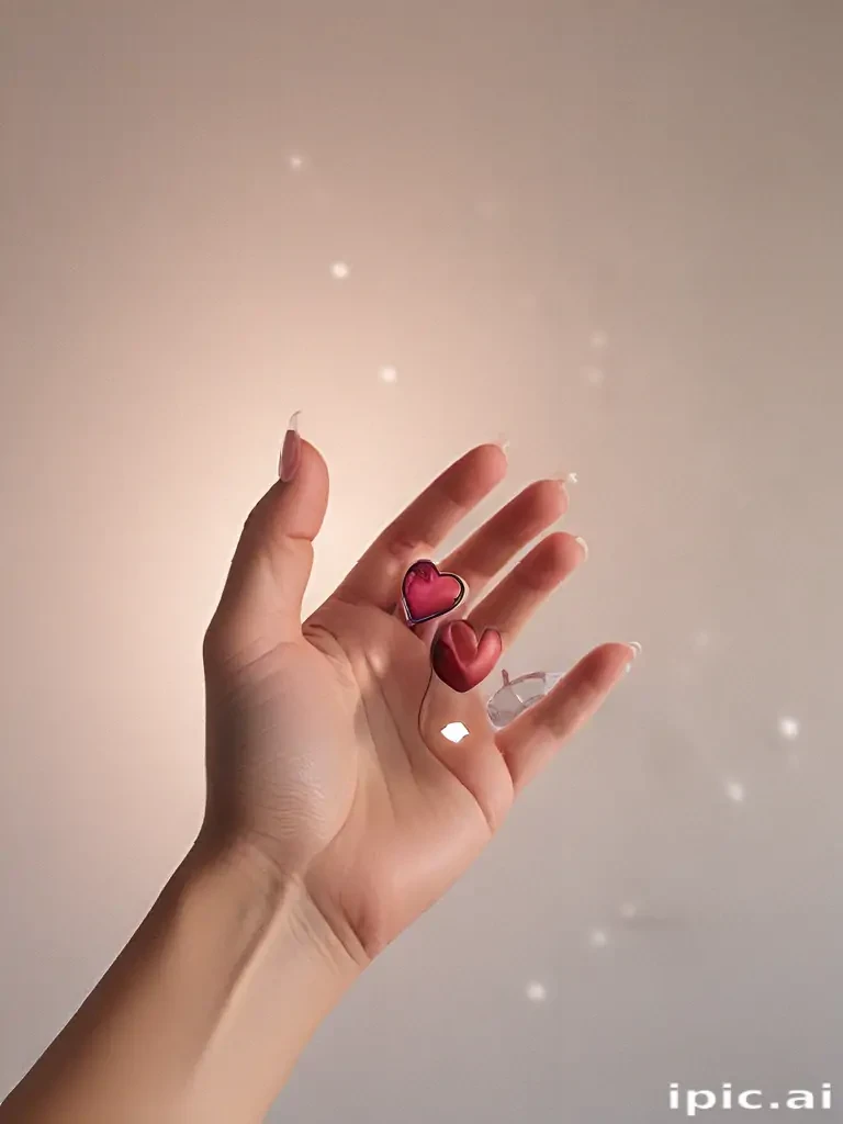hand heart aesthetic
