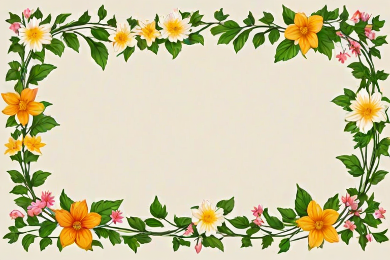 flowery border clipart