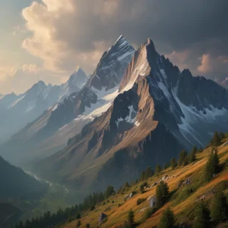 mountainous background