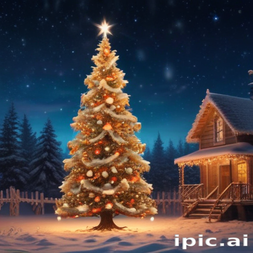 A Cozy Winter Scene Featuring a Beautifully Decorated Christmas Tree.