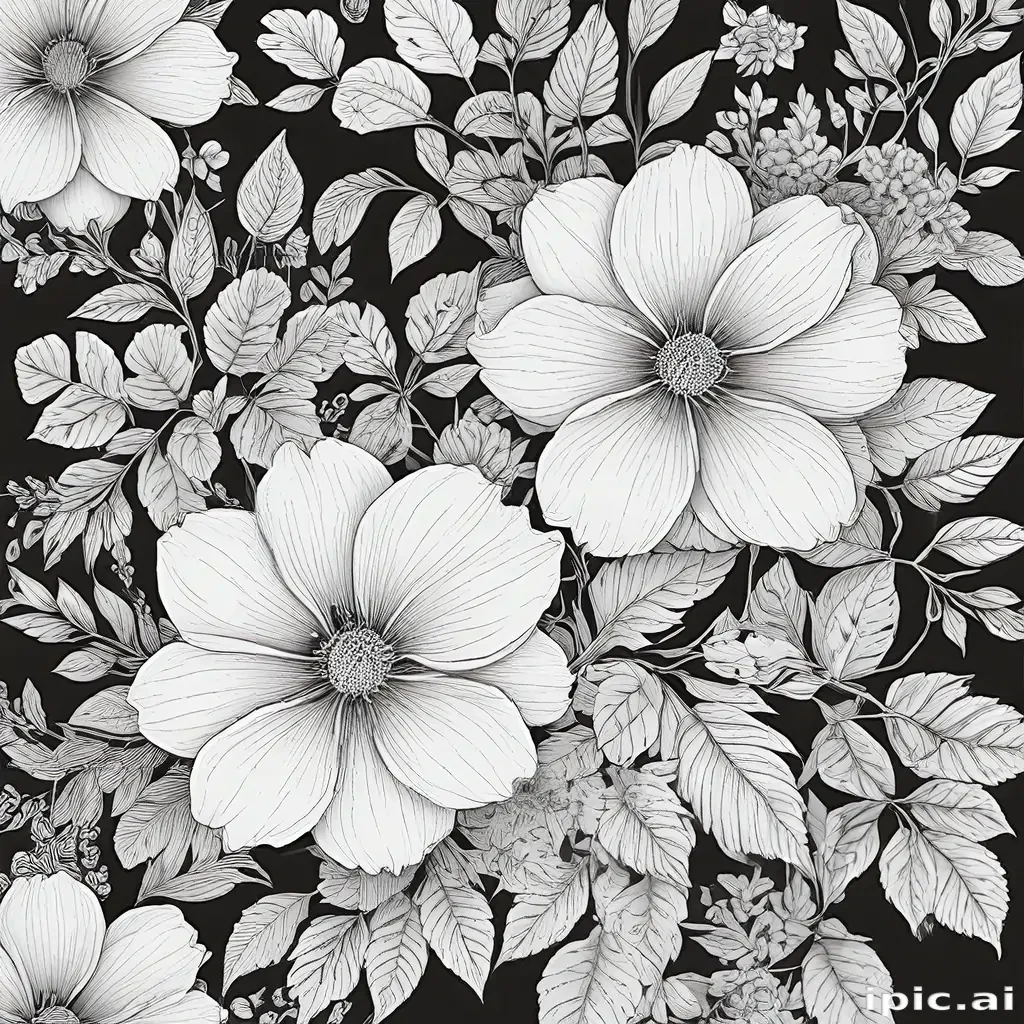 floral line art