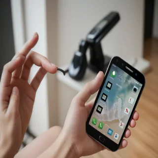 phone with hand