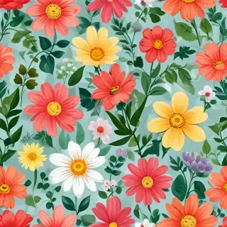 cartoon flowers transparent background
