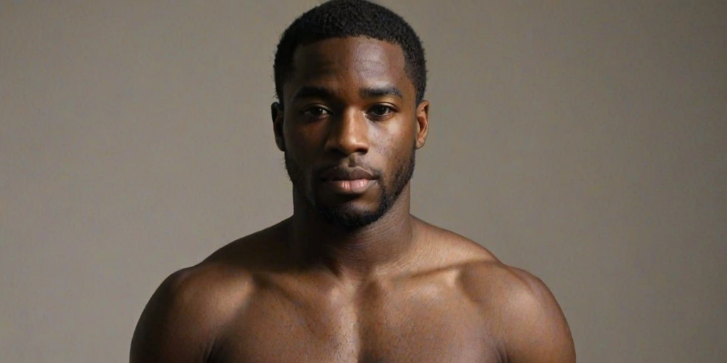 black shirtless man