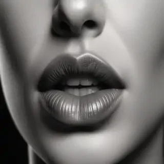 lips black and white clipart