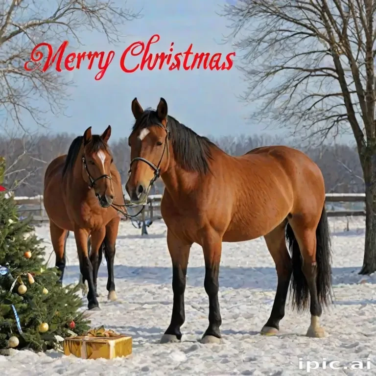 merry christmas images with horses