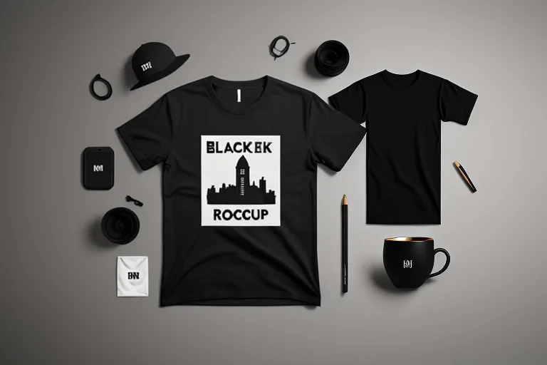 black tee mockup