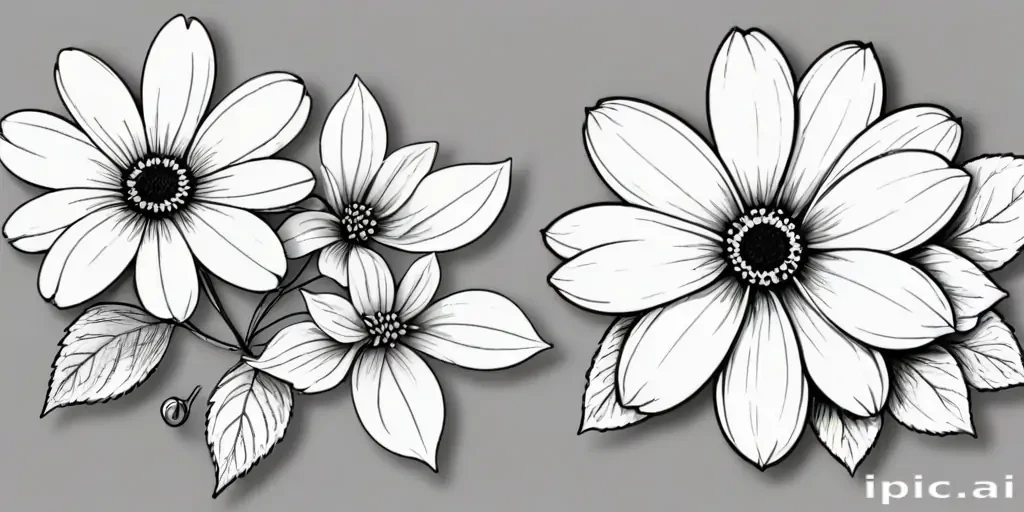 flower clip art black and white