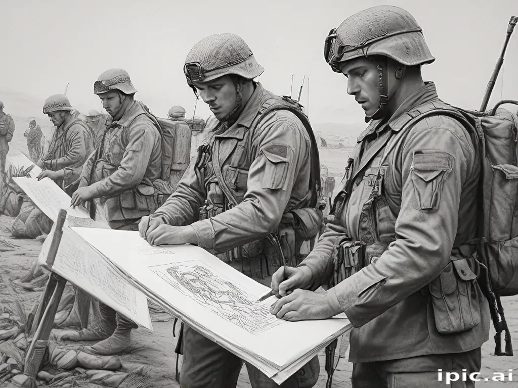 soldiers drawing