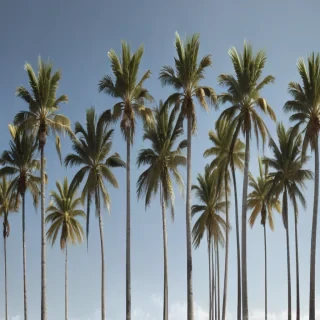 transparent palm trees