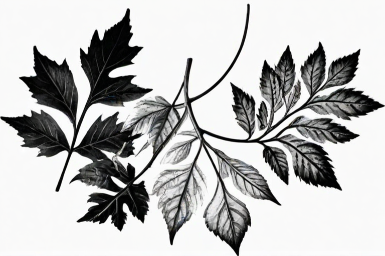 black and white clipart leaf