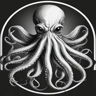 octopus clipart black and white