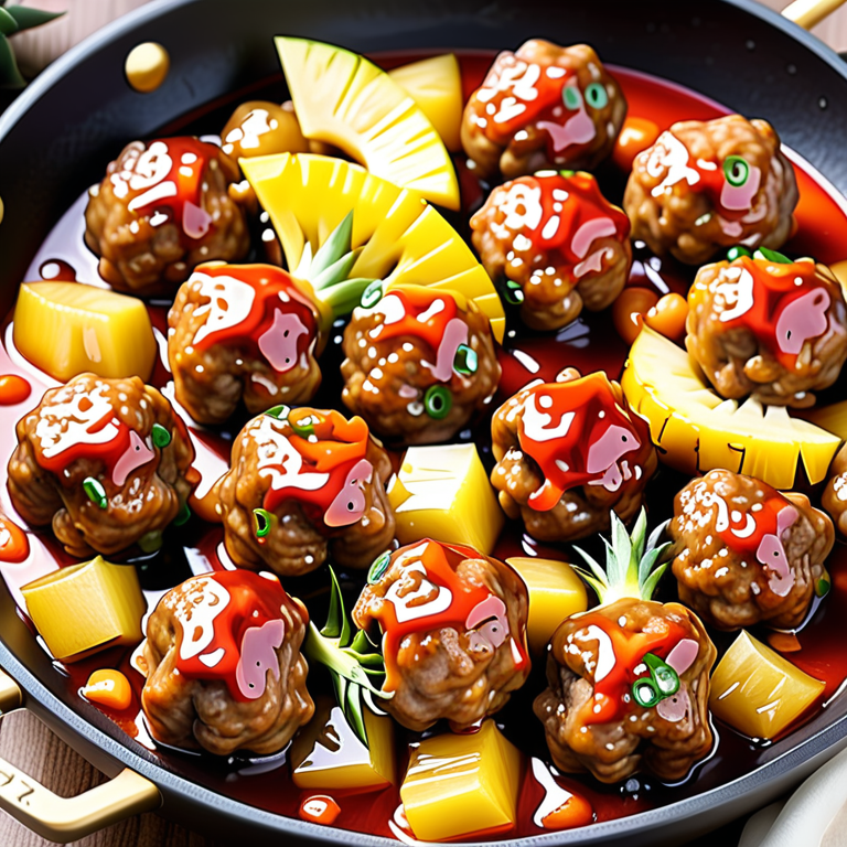 sweet and sour pork meatballs with pineapple