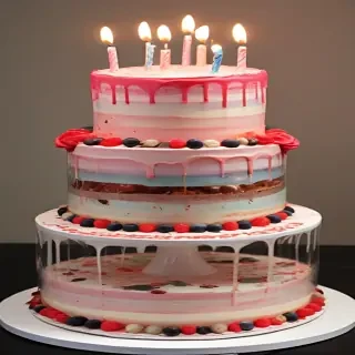 transparent birthday cake