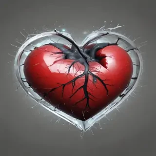 transparent broken heart
