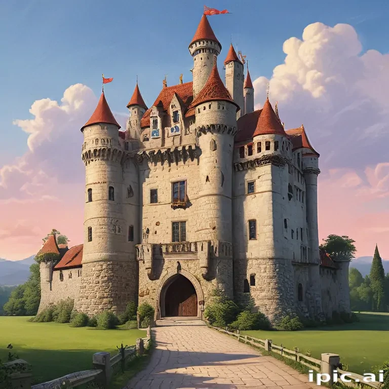 cartoon of castle