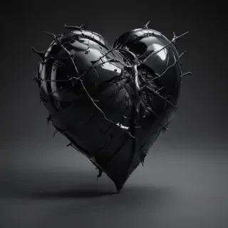 broken black heart