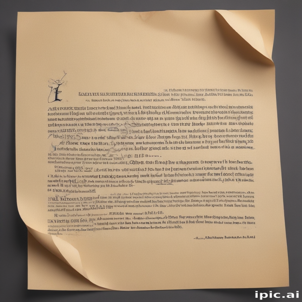 An Ancient Document Featuring Elegant Calligraphy and Historical ...