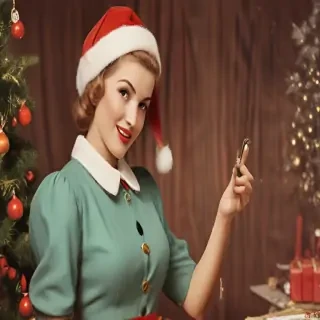 retro christmas image