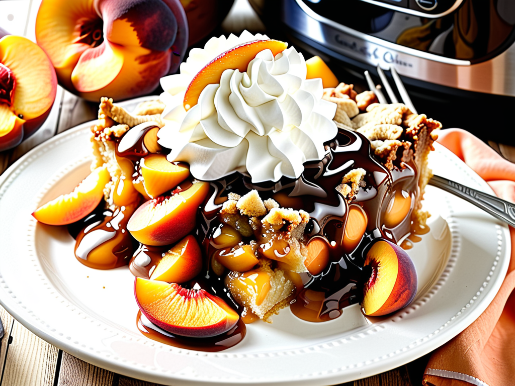 peach cobbler with cake mix crock pot