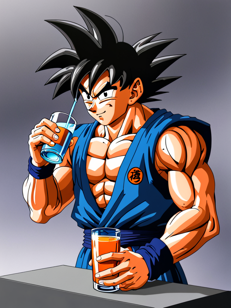 Goku drinking lean