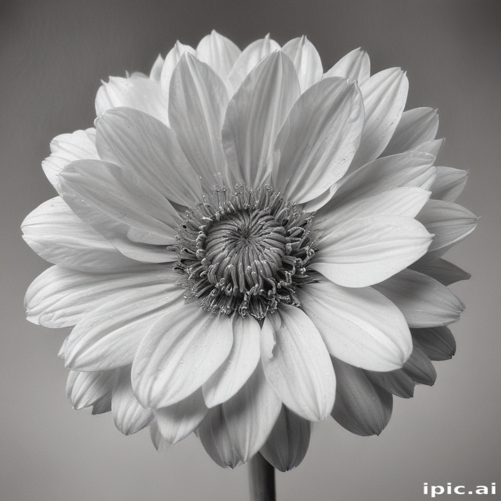 A Beautiful Close-Up of a Delicate Flower in Black and White