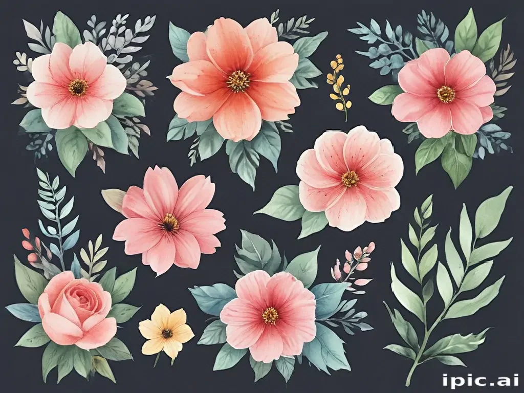watercolor flowers clipart