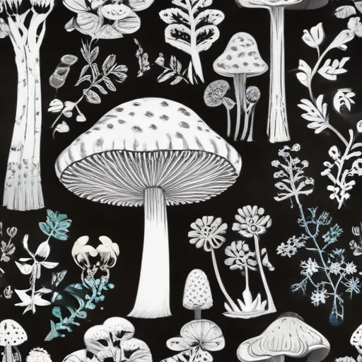 mushroom clip art black and white