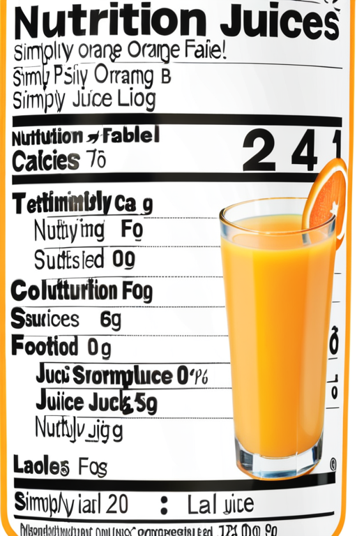 simply orange juice nutrition label