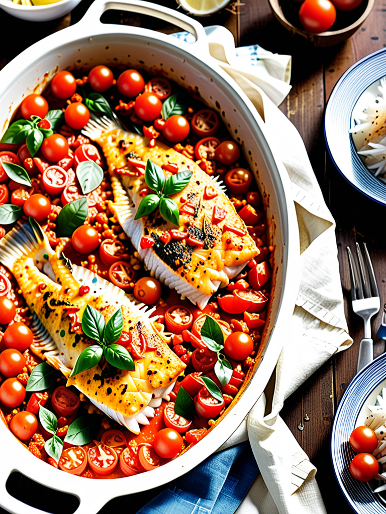 coconut fish and tomato bake