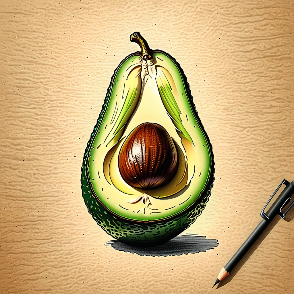 avocado drawing