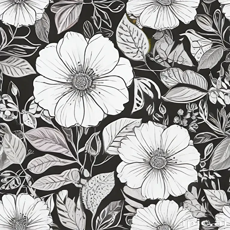 simple flower line art