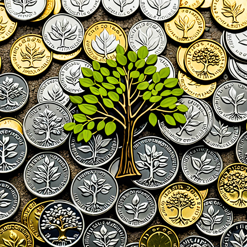 A tree grows on a number of coins
