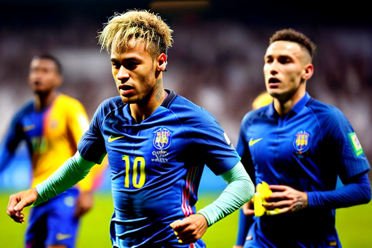 Neymar com a taça da copa do mundo