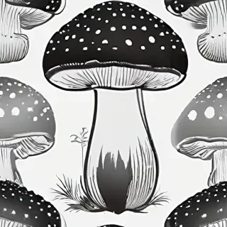 mushroom clip art black and white