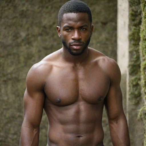 black shirtless man