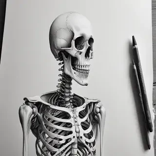 creative skeleton drawing art