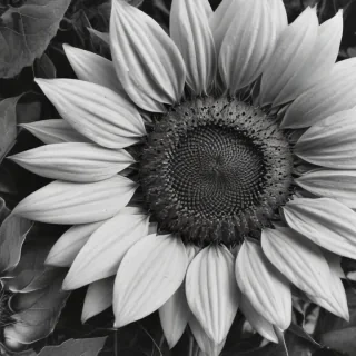 clip art sunflower black and white