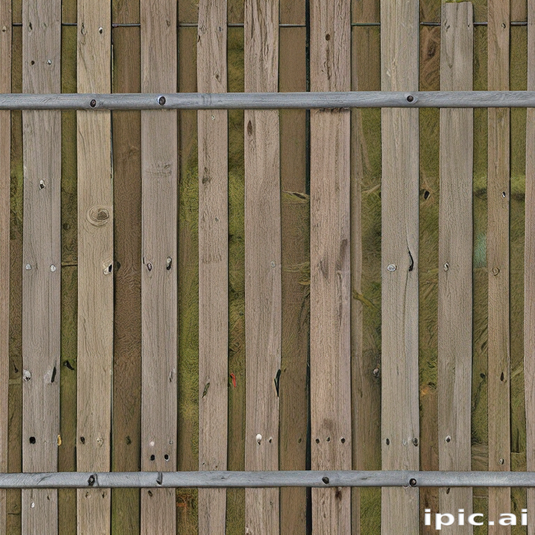 Close-Up View of Wooden Fence Panels with Natural Texture and Colors