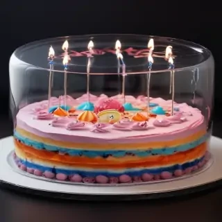 transparent birthday cake