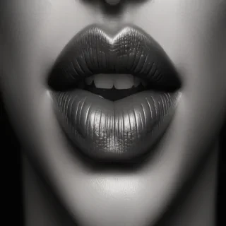 lips black and white clipart