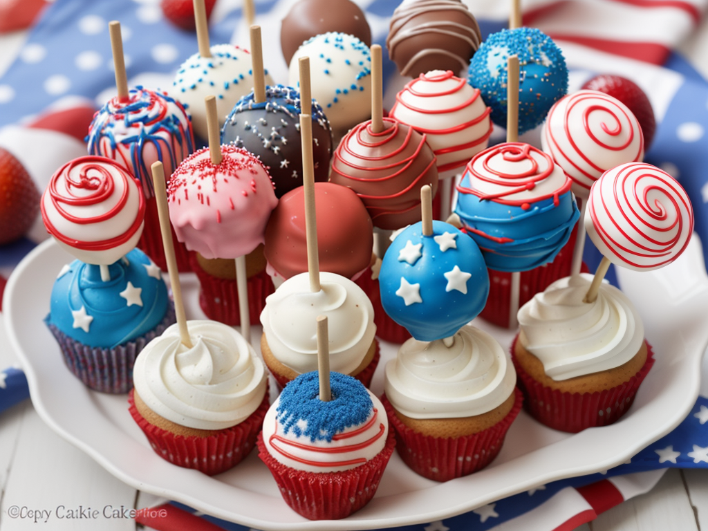 fourth of july cake pops