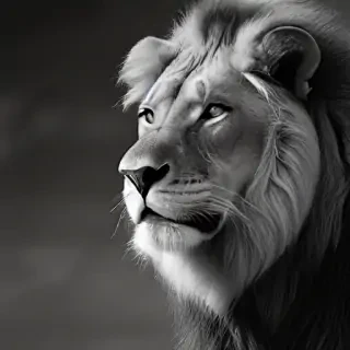 lion black and white