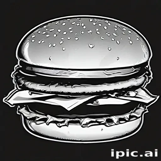 hamburger clipart black and white