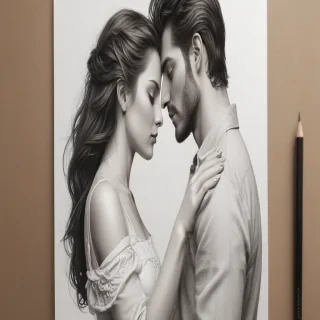 couple drawing poses