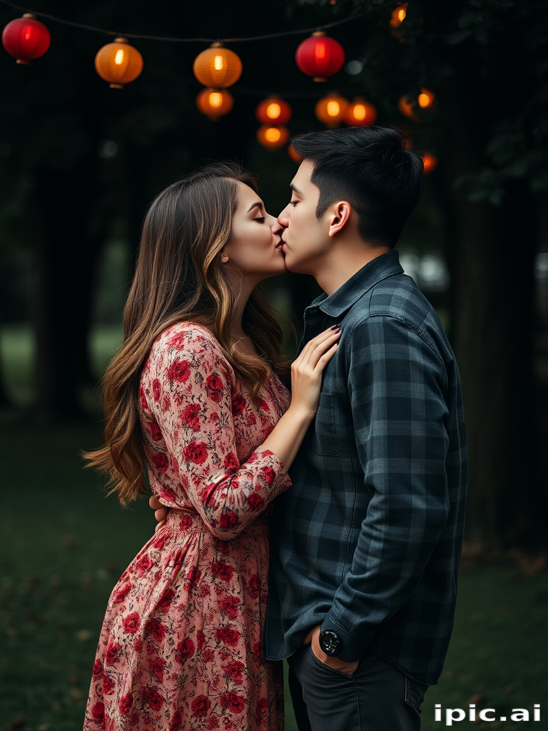 couple kissing aesthetic