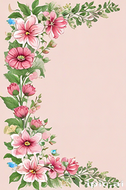 Beautiful Floral Border Design Featuring Vibrant Blooms and Greenery ...