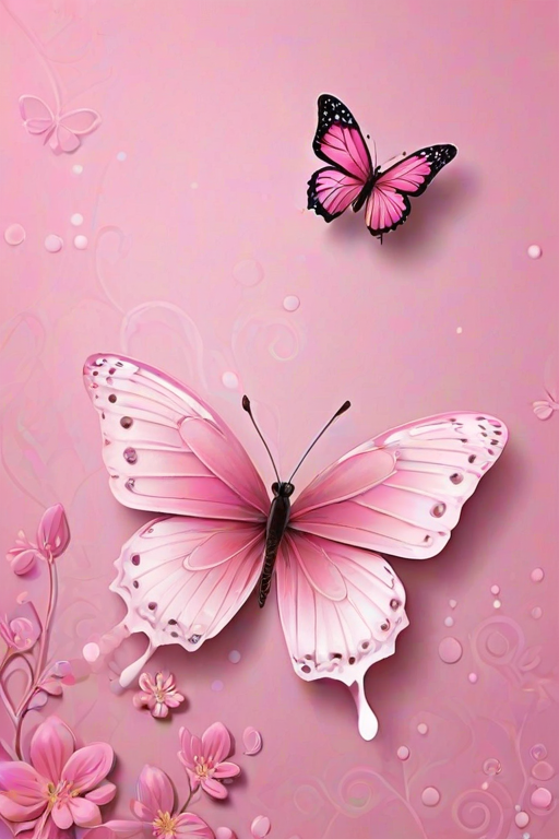 cute pink butterfly wallpaper